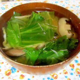 レタスと椎茸の和風スープ